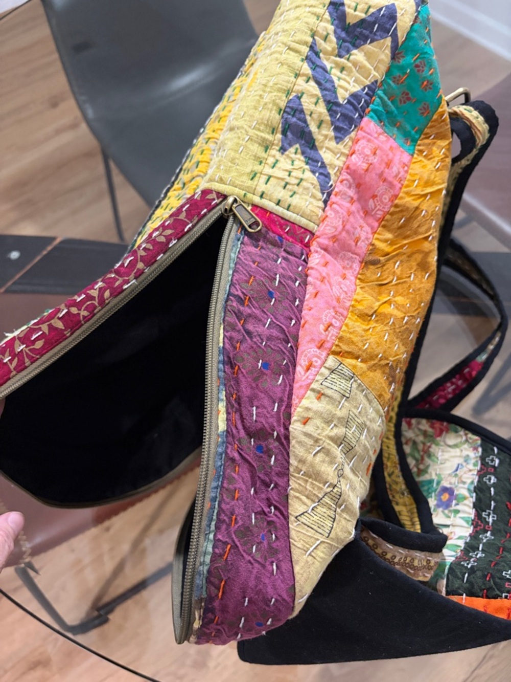 Patchwork Quilted Floral Multi-Color Women’s Backpack - Picture 6 of 7